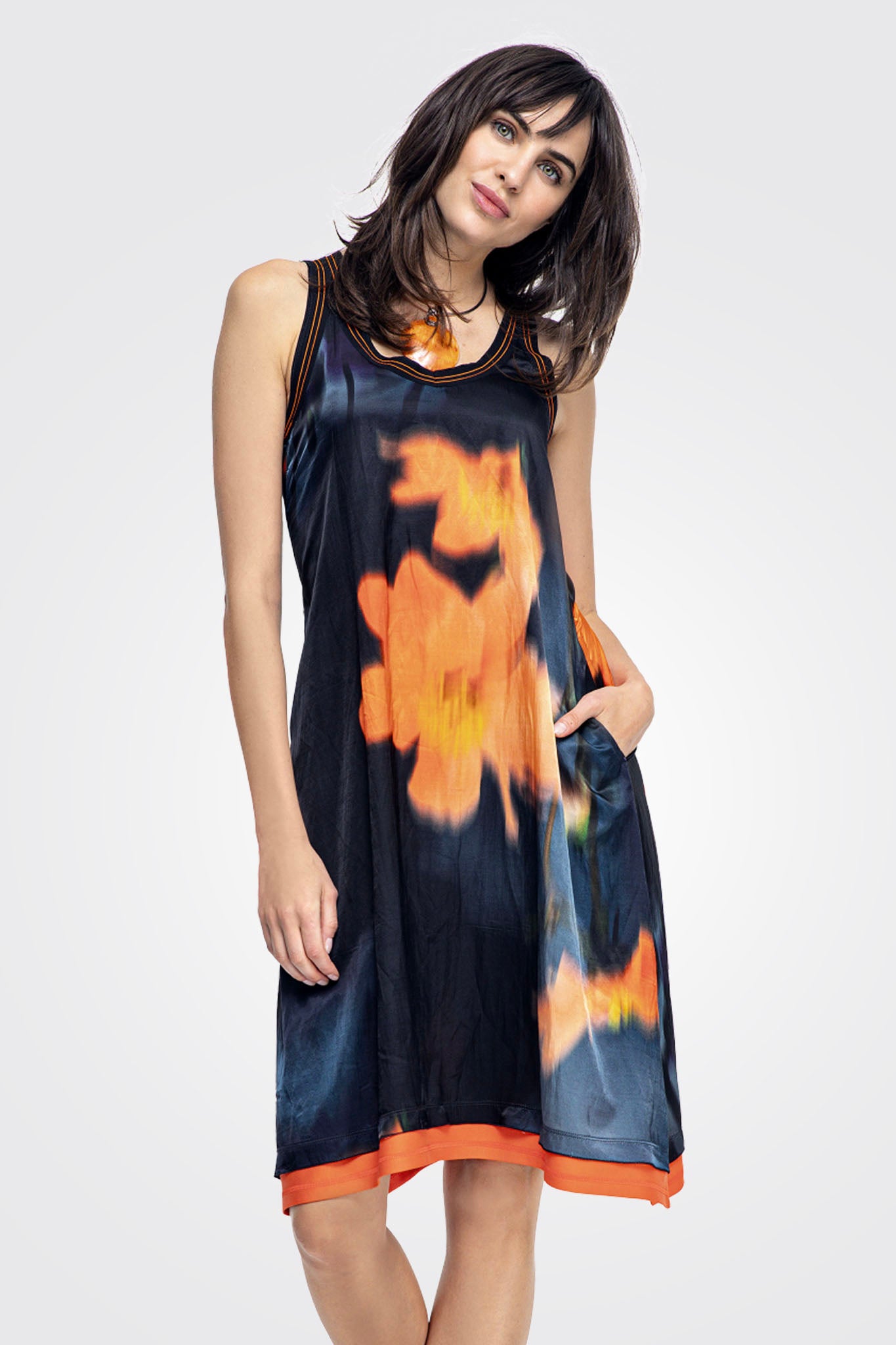 Tank Satin Dress - Black Mandarin by Beate Heymann — alternate view