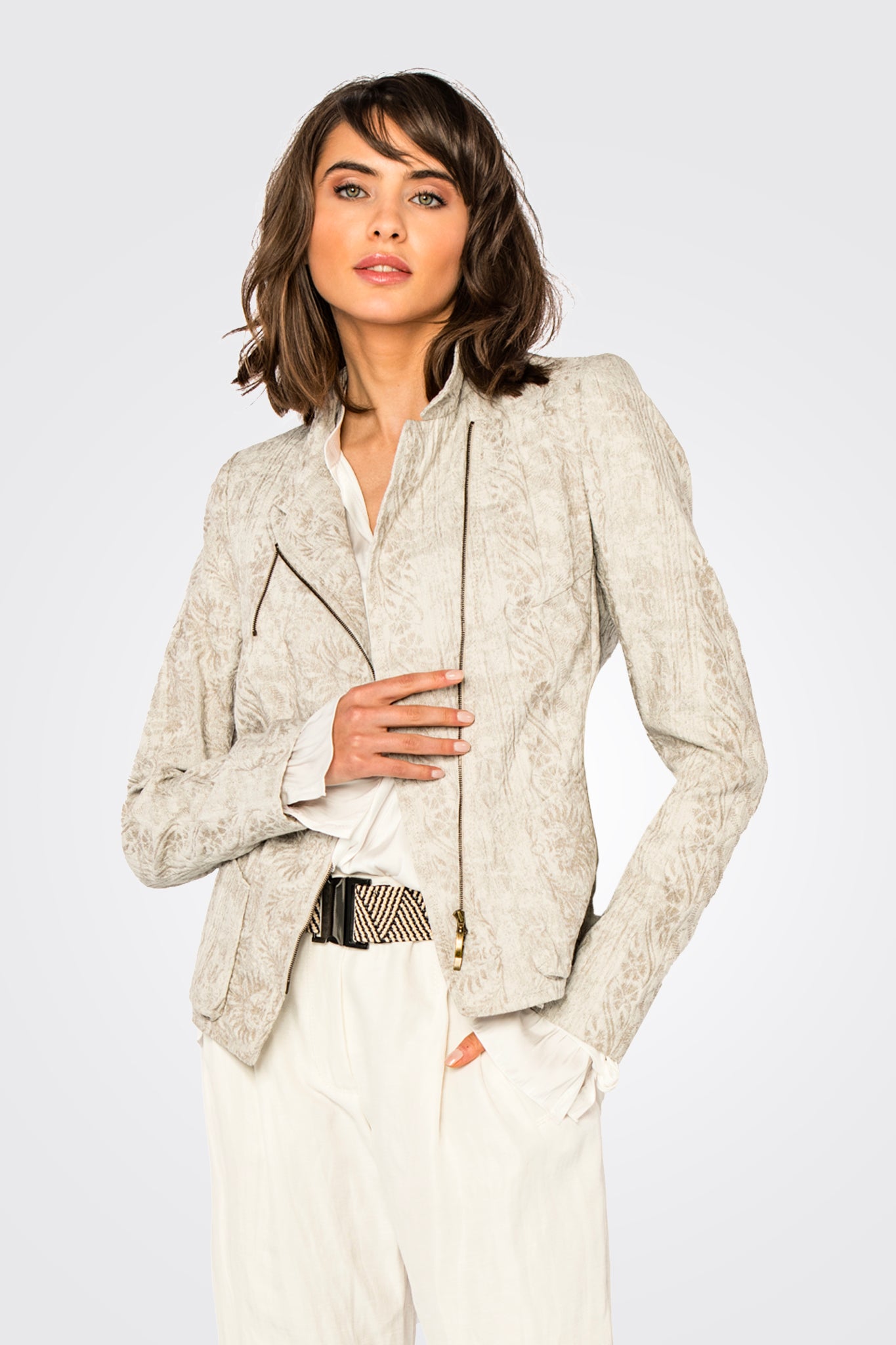Zip Pattern Jacket - Stone by Beate Heymann | 25 South Boutiques