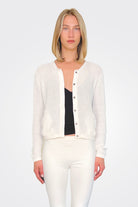Button Cardigan - White by Elaine Kim — alternate view