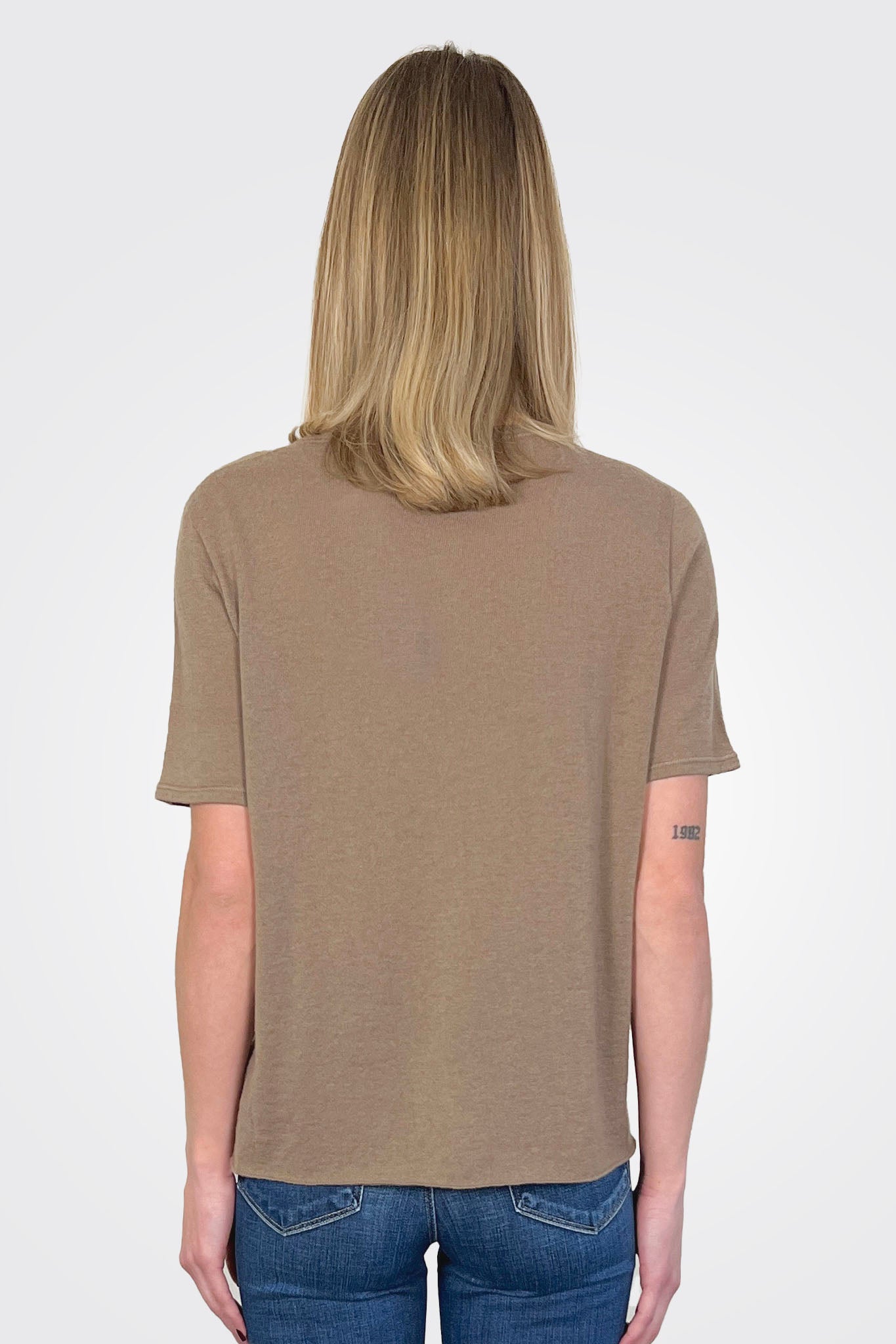 Cashmere Relaxed Crewneck - Bison by Majestic — alternate view