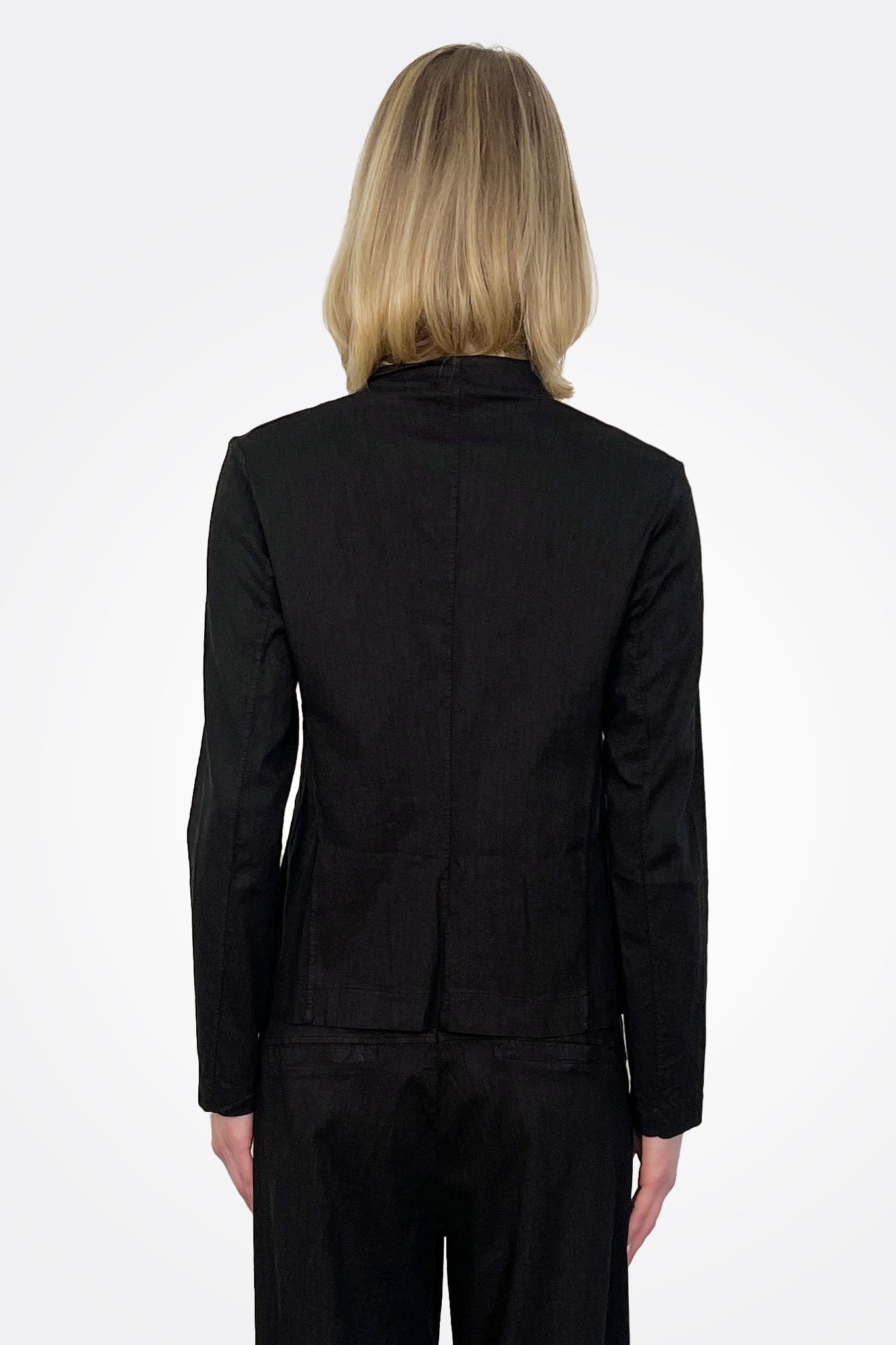 Slim Fit Mandarin Collar Jacket - Black by Transit Par-Such — alternate view