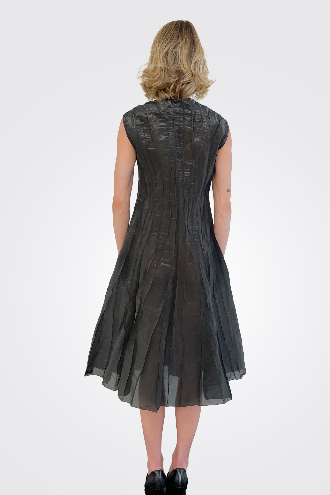 High Neck Flare Dress - Black by Anett Rostel — alternate view