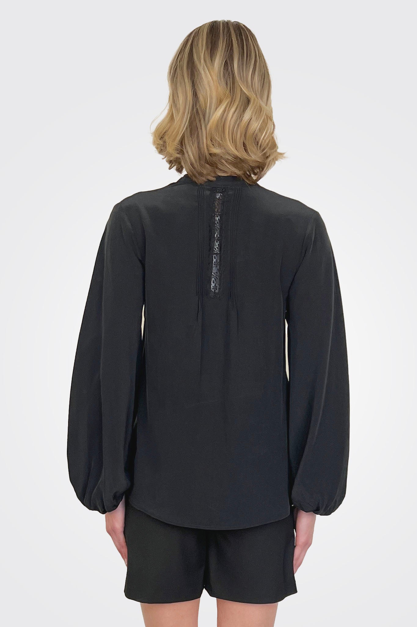 Tie Blouse - Black by SFIZIO — view 3