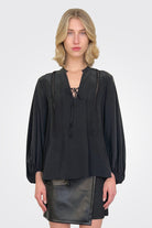 Tie Blouse - Black by SFIZIO | 25 South Boutiques