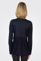 Mixed Media Blouse - Black by Kristensen — alternate view