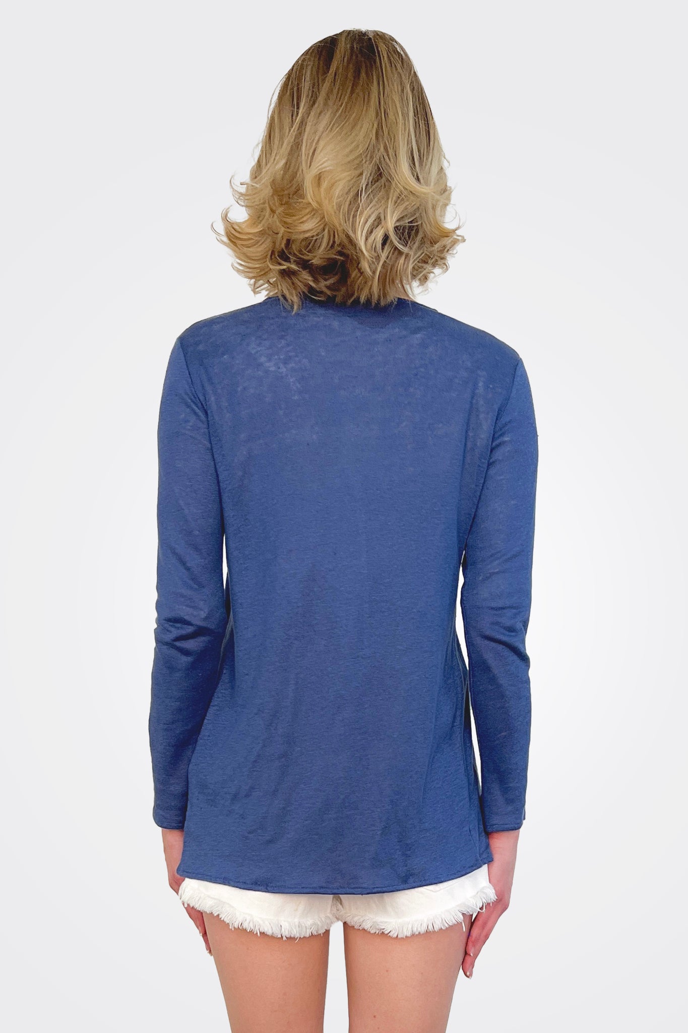 Open Cardigan - Blue by Majestic — alternate view