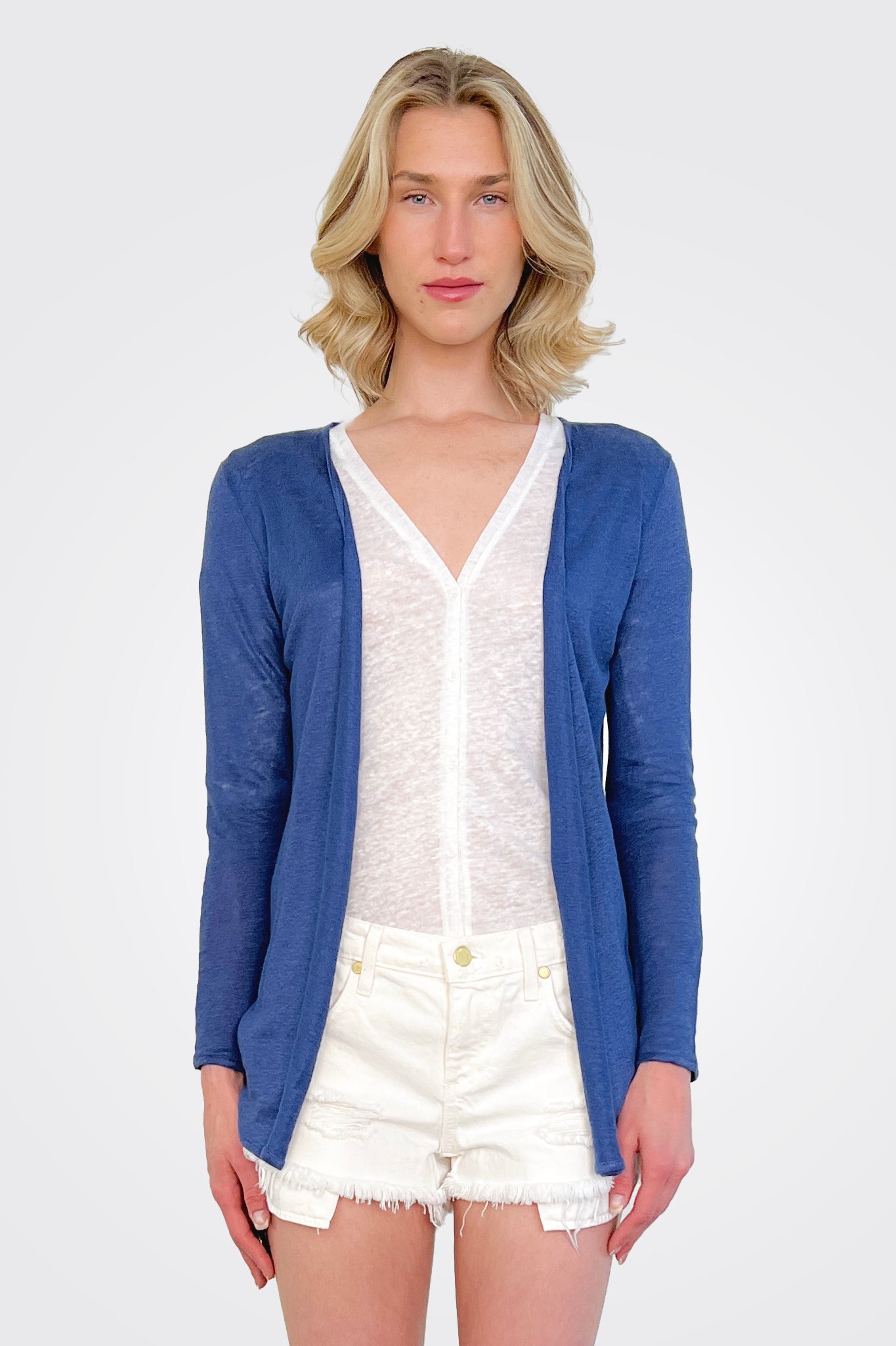 Open Cardigan - Blue by Majestic | 25 South Boutiques