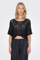 Crop Knit Tunic - Black by Studio B3 | 25 South Boutiques
