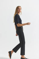 Robertson Crop Flare Trousers - Black by Derek Lam — view 3