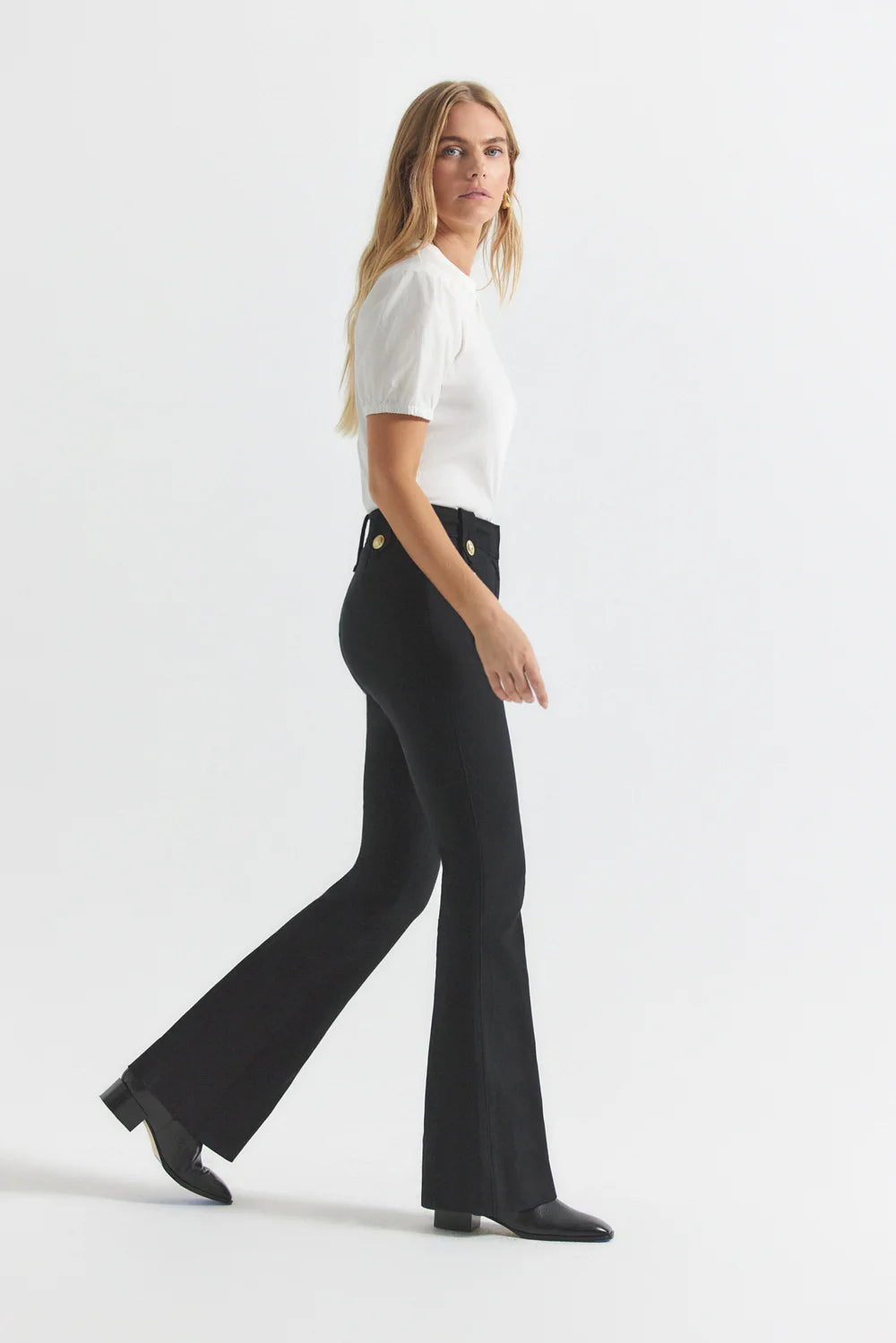Robertson Flare Trousers - Black by Derek Lam — alternate view