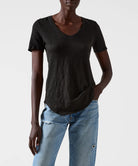 Slub Jersey Classic V-Neck Tee - Black by ATM | 25 South Boutiques