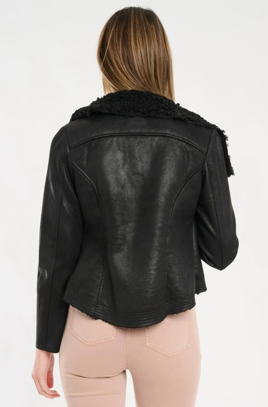 Wylder Shearling Jacket - Black by Marrakech — alternate view