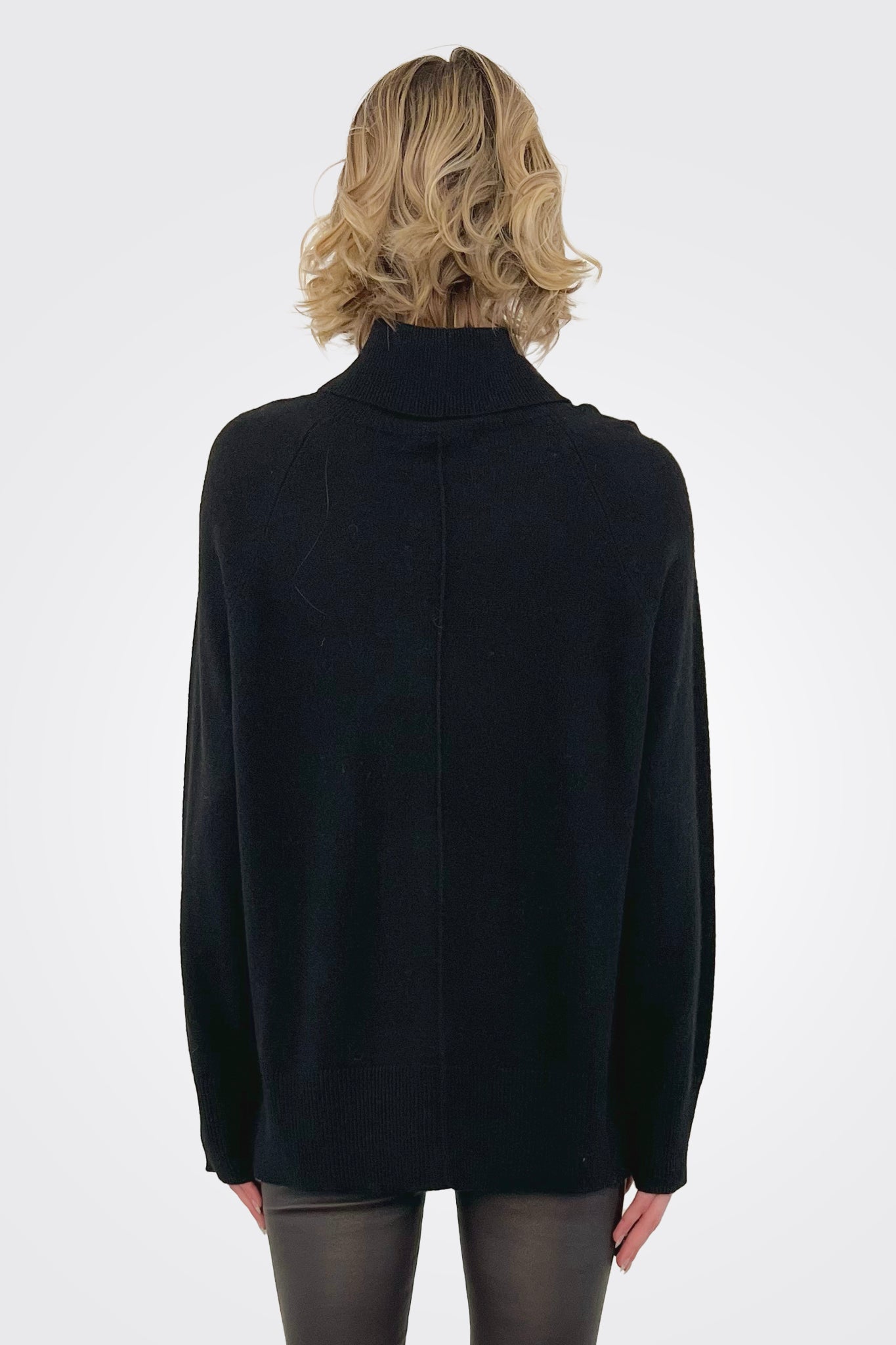 Live In Cashmere Turtleneck - Ebony by Alashan Cashmere — alternate view