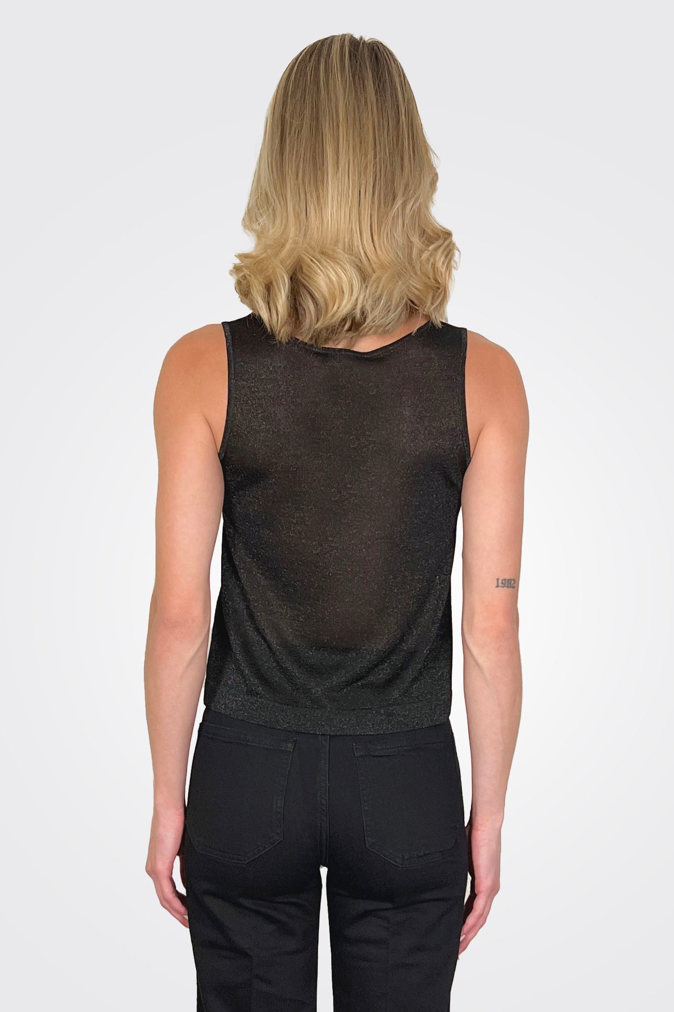 Gala Lurex Tank - Black by Maison Lurex — alternate view