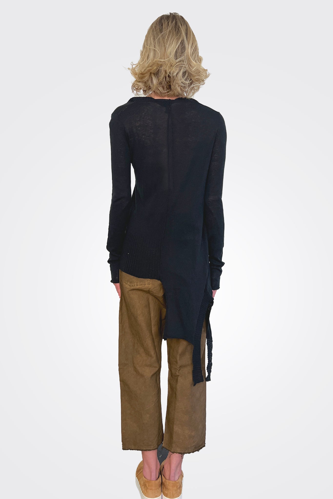 Asymmetrical Cardigan - Black by Serie Numerica — alternate view