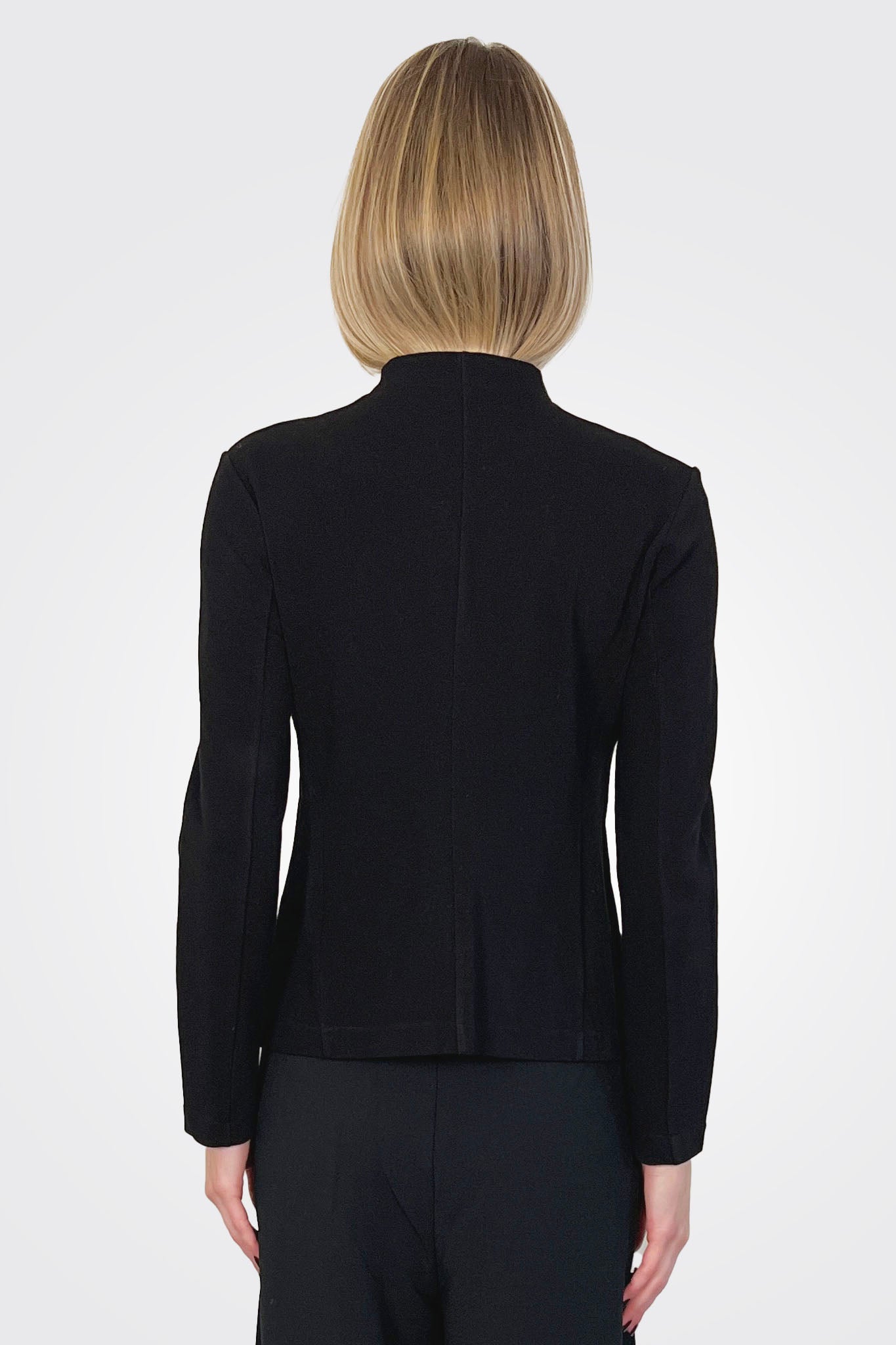 Collarless Structured Jacket - Black by Transit Par-Such — alternate view