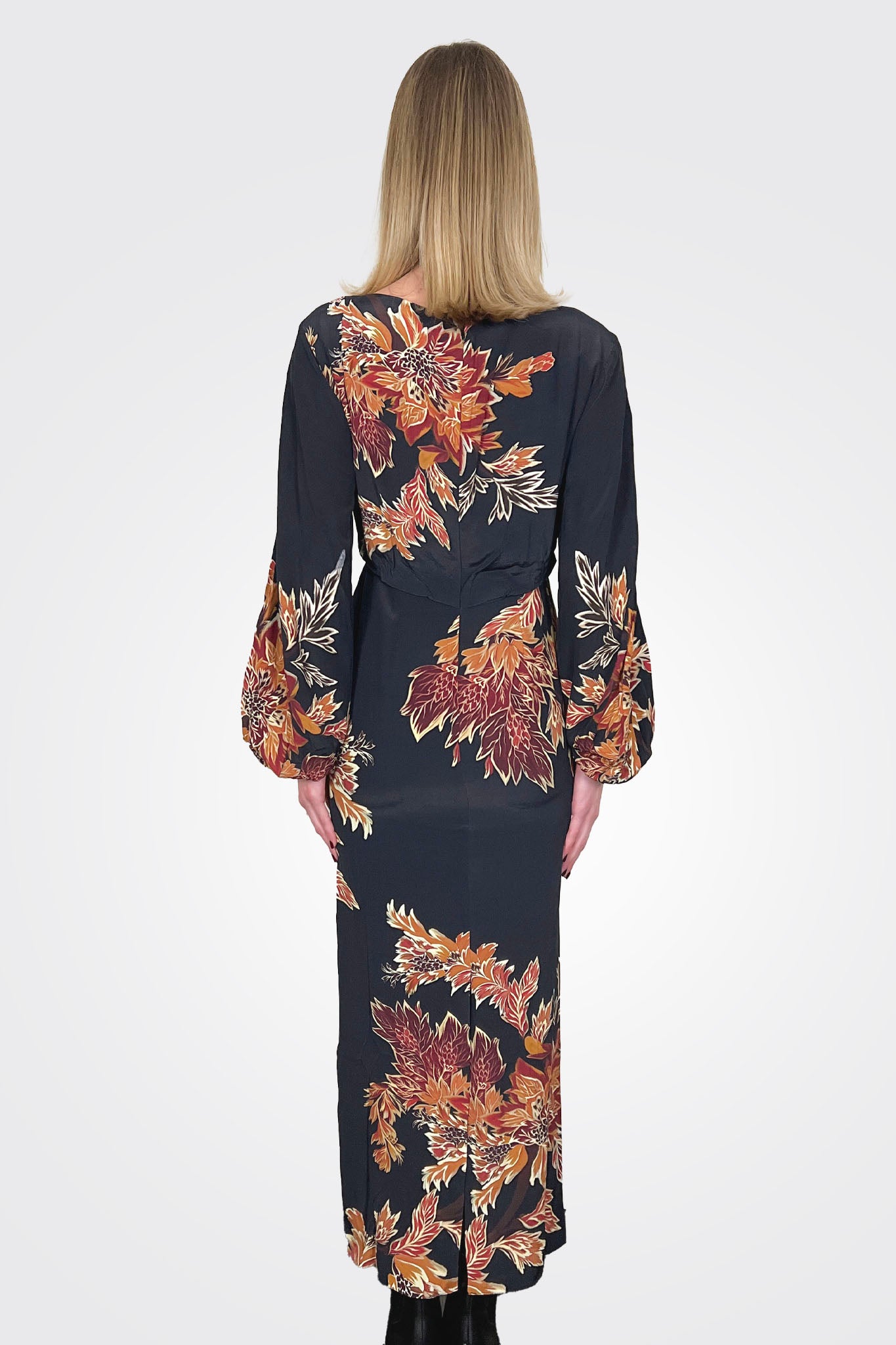 Johi Long Sleeve Dress - Black by Hemant & Nandita — alternate view