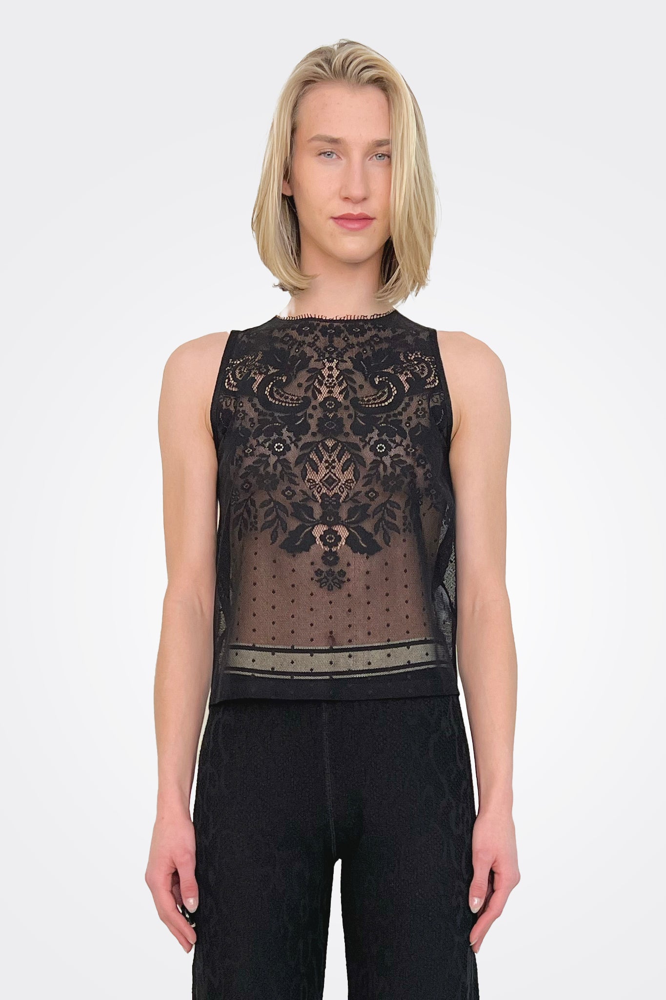 Lace Tank - Black by Seventy Venezia — alternate view