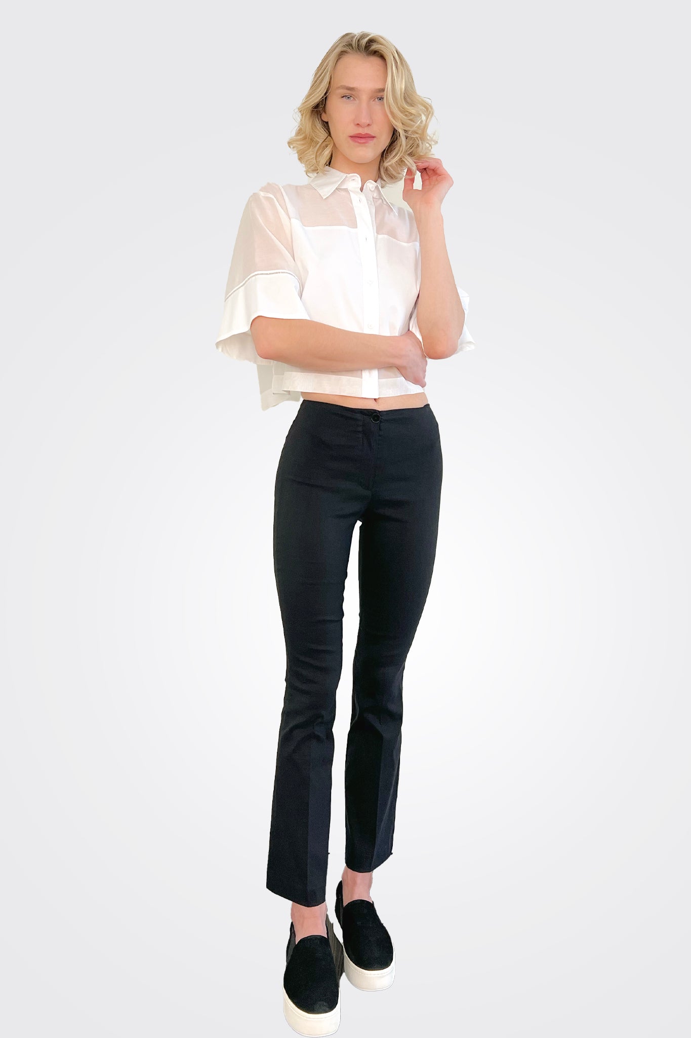 Crop Trousers - Noir by Malloni | 25 South Boutiques