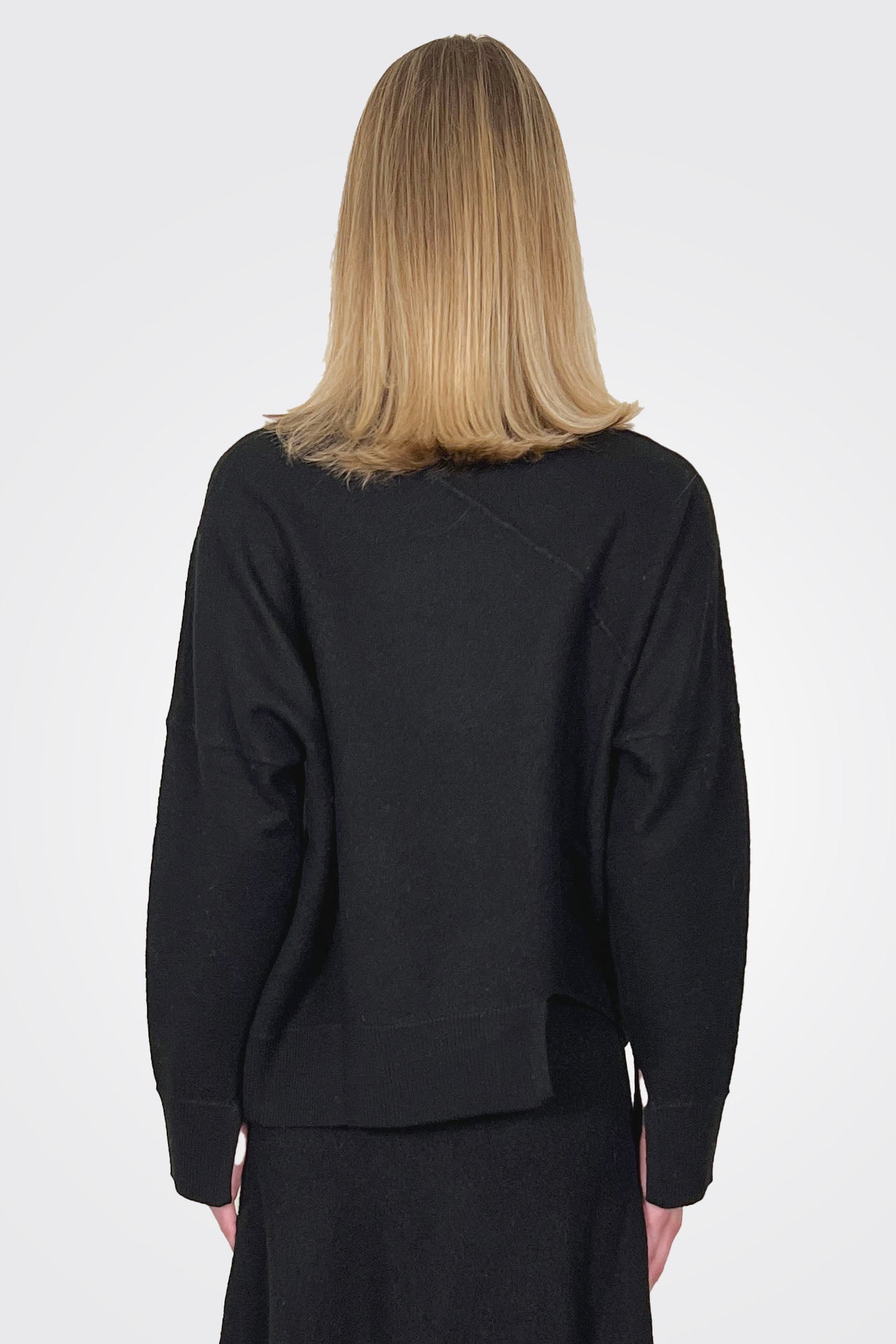 Asymmetrical Turtleneck Sweater - Black by MeiMeij — view 3