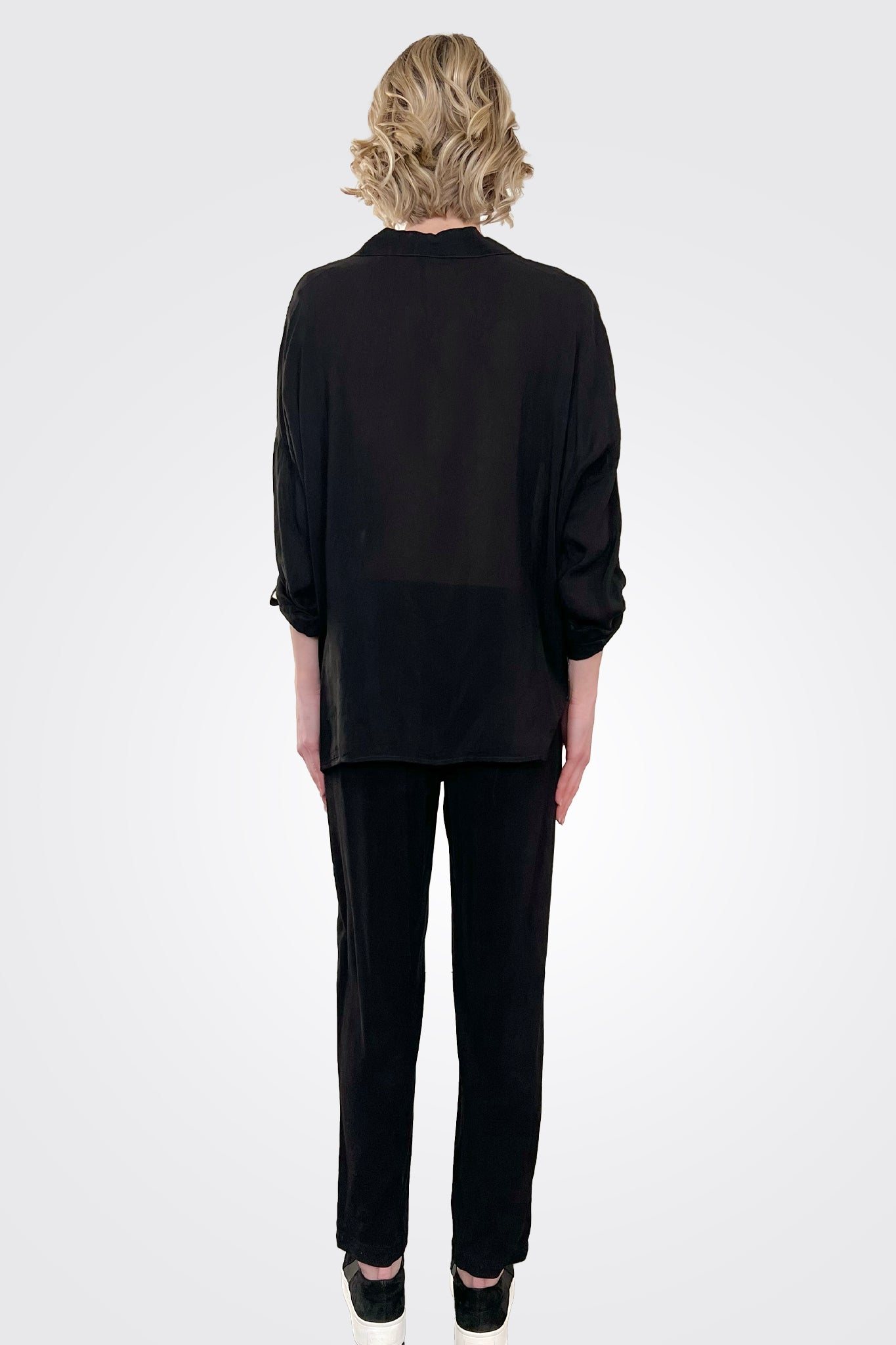Cargo Pocket Tie Front Top - Black by Maven West — view 3