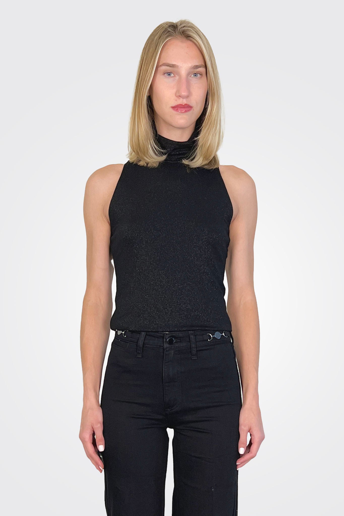 Lurex Sleeveless Turtleneck - Black by Seventy Venezia | 25 South Boutiques