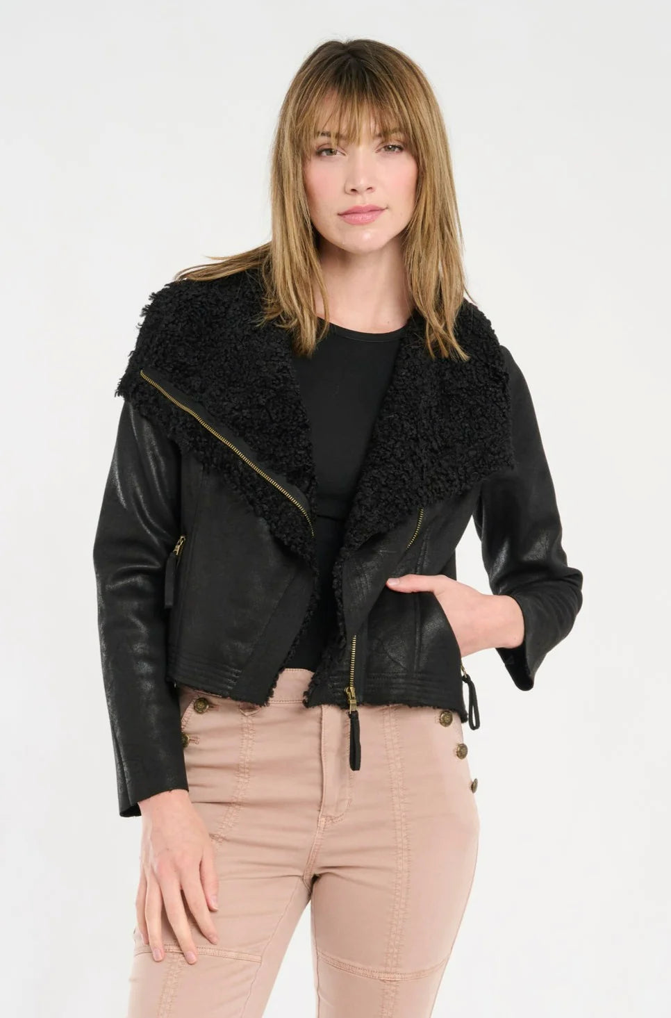 Wylder Shearling Jacket - Black by Marrakech | 25 South Boutiques