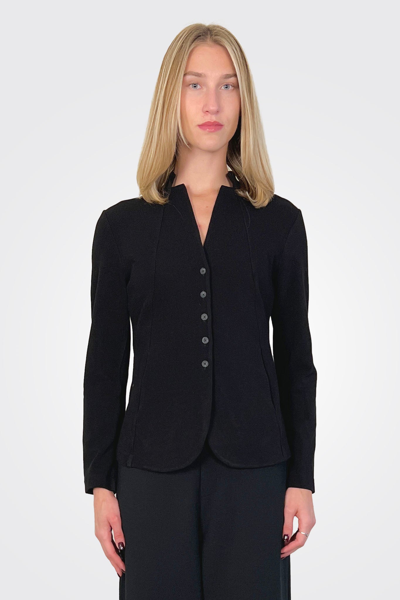 Collarless Structured Jacket - Black by Transit Par-Such | 25 South Boutiques