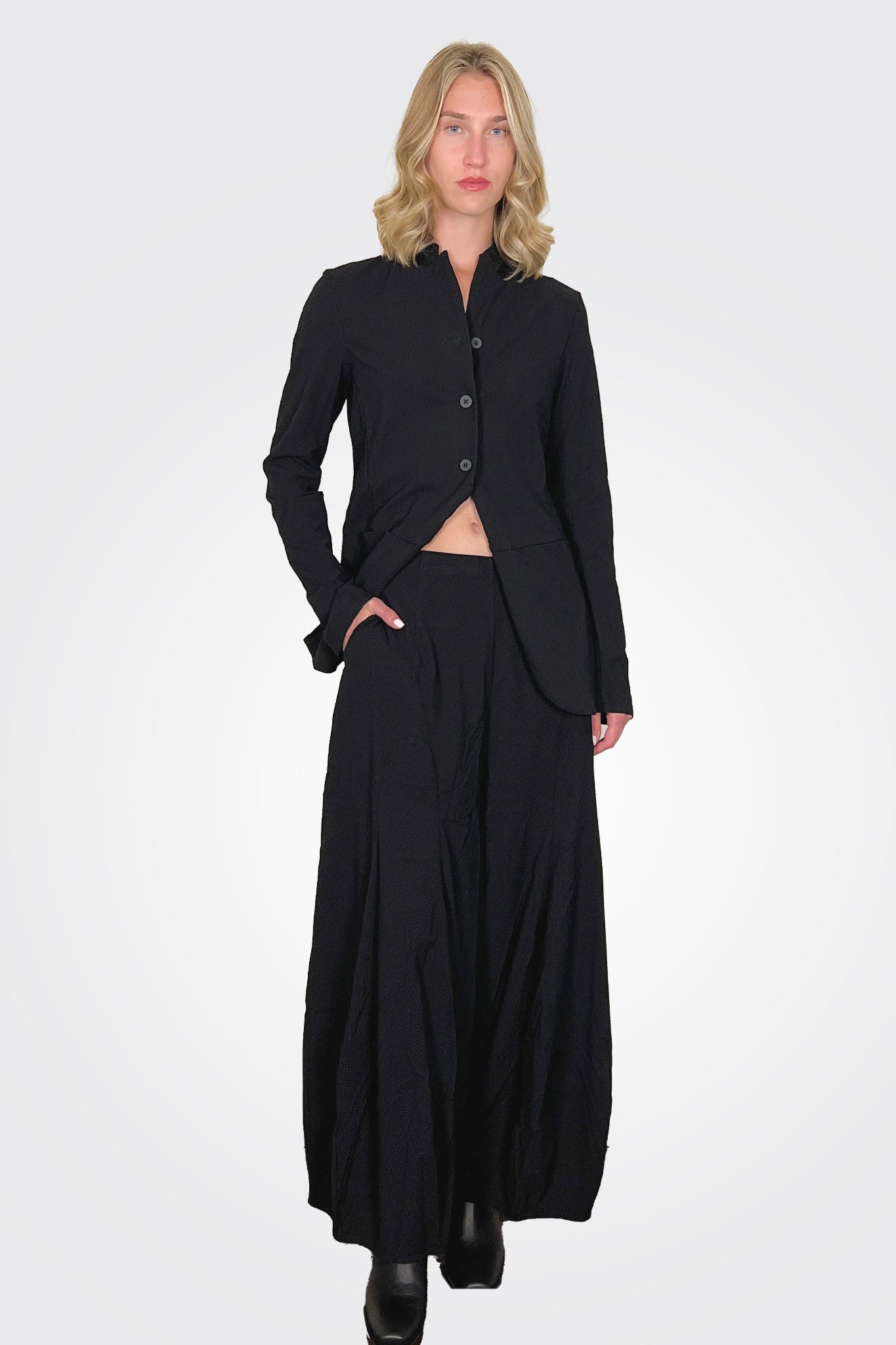 Stretch Blazer Jacket - Black Check by Rundholz — alternate view