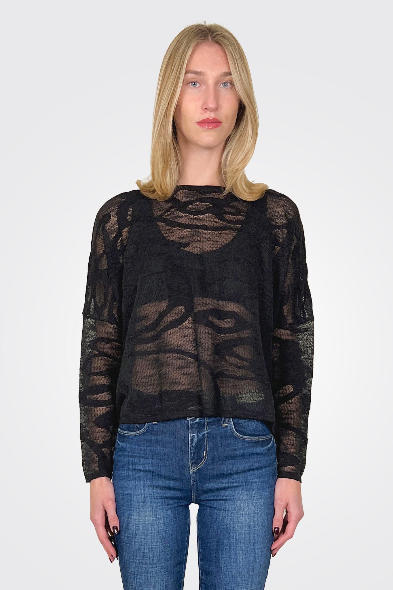 Lacey Sheer Pullover - Black by StitchDrop | 25 South Boutiques