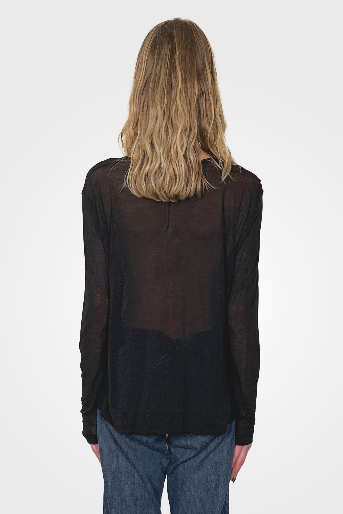 Long Sleeve Blouse - Black by Private 0204 — alternate view
