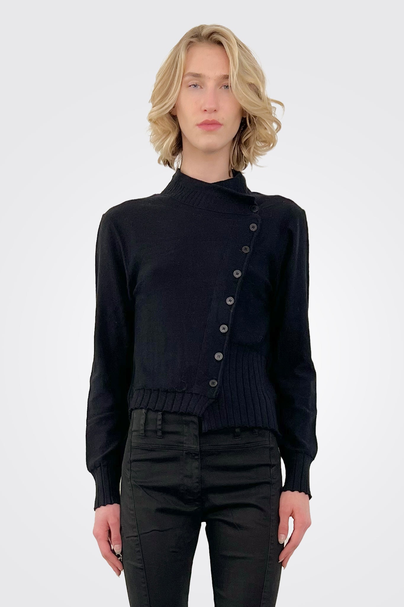 Asymmetric Cardigan - Black by Lurdes Bergada | 25 South Boutiques