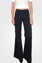 Skylar Vintage Stretch Wide-Leg Jeans - Black by Rag & Bone — alternate view