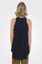 V Neck Asym Tank - Black by Serie Numerica — alternate view