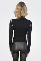 Stitch Mockneck - Black by 360 Cashmere — alternate view