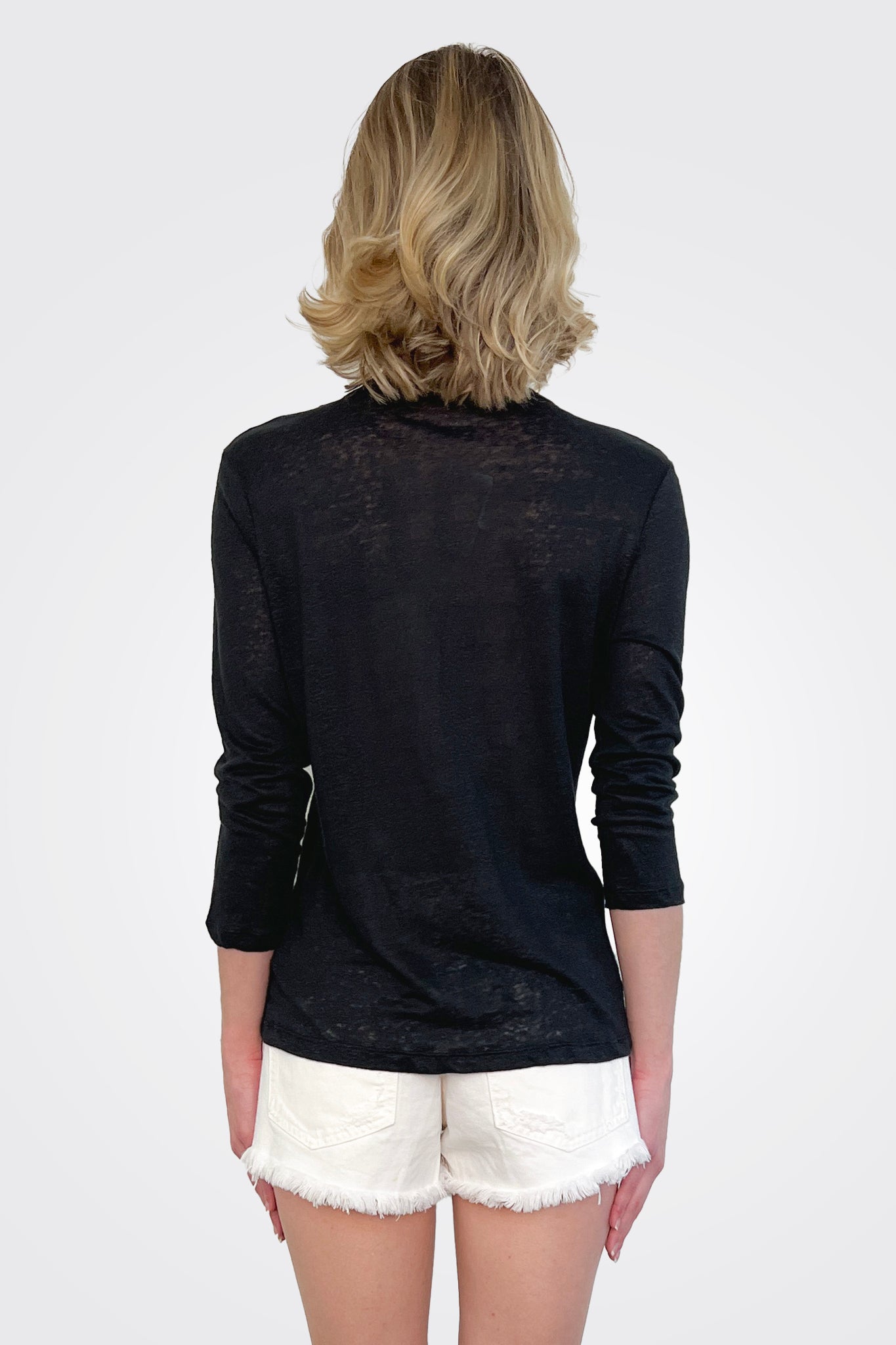 Semi Sheer Cardigan - Black by Majestic — alternate view