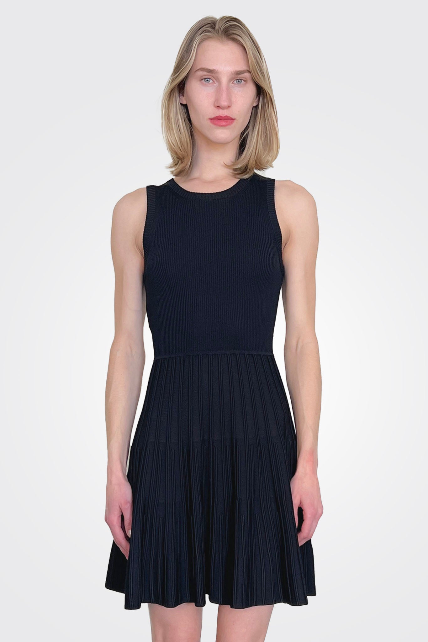 Skater Knit Dress - Black by Moschino — alternate view