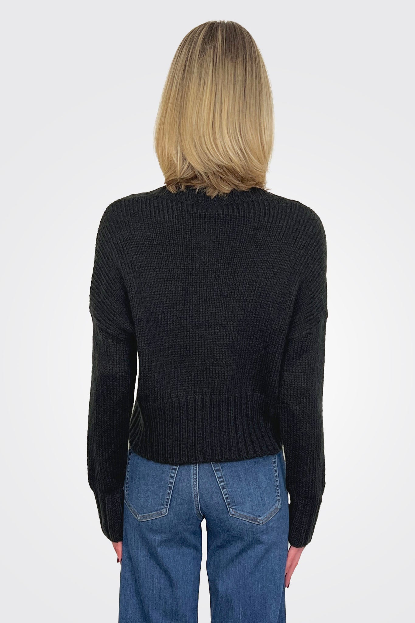 Jac Cropped Knit Cardigan - Black by Wooden Ships — alternate view