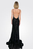 Fitted Backless Sequin Gown - Black by Jovani — alternate view