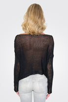 Hand Knitted Cotton Pullover - Black by Umit Unal — alternate view