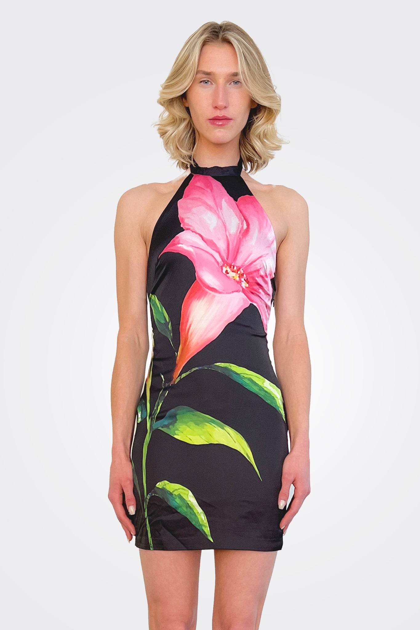 Floral Mini Dress - Black by Rococo Sand — alternate view
