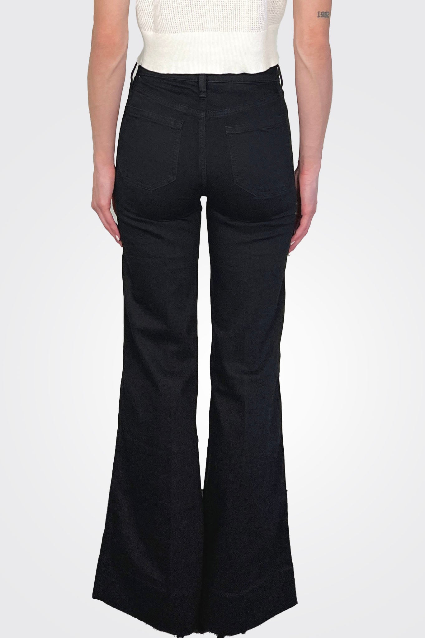 Skylar Vintage Stretch Wide-Leg Jeans - Black by Rag & Bone — view 3