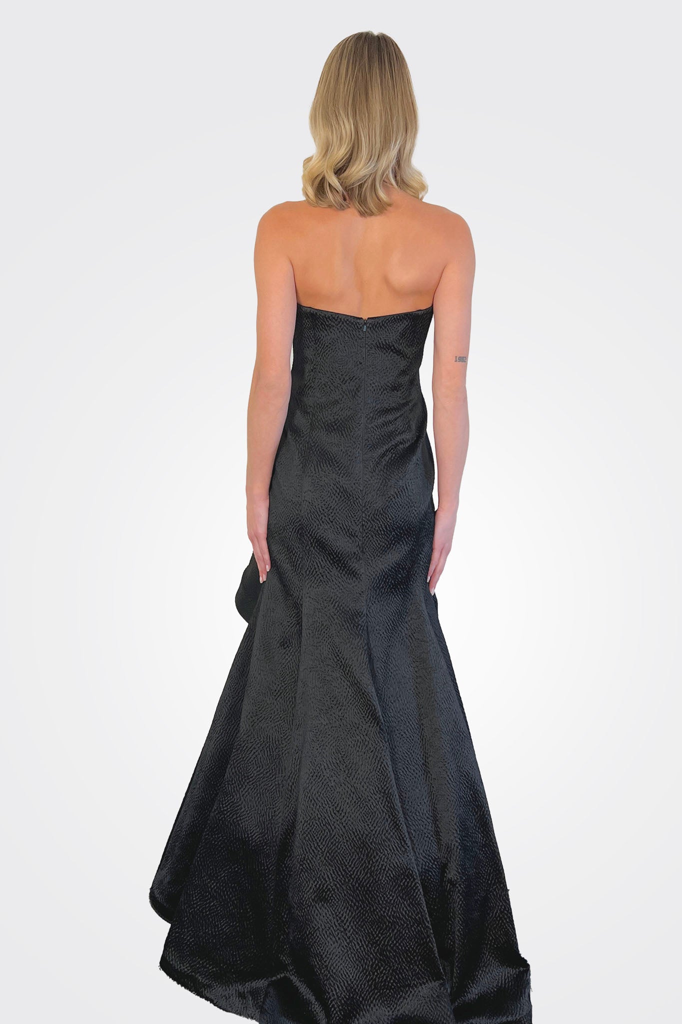 Strapless Ruffle Gown - Black by Tina Di Martina — alternate view