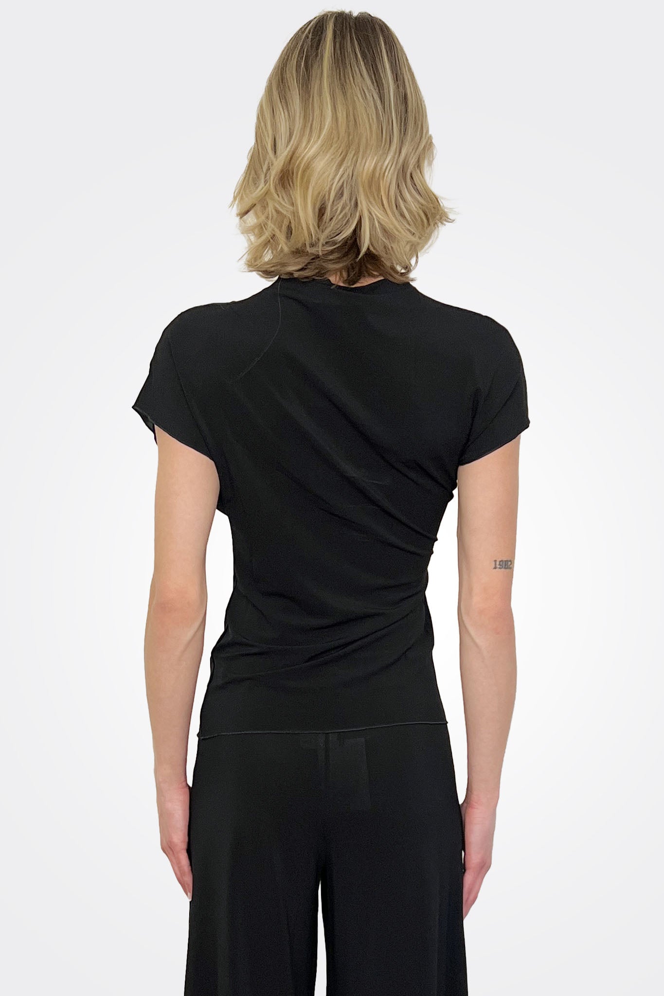 Dotta Crepe Blouse - Black by Chiara Boni — view 3