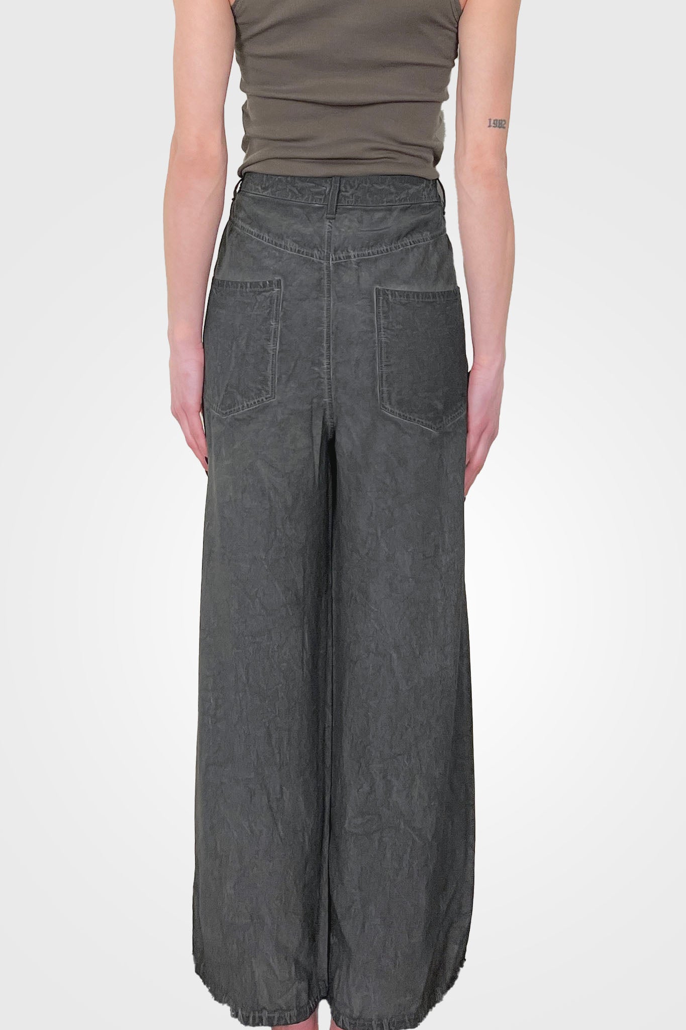 Greige Tie Dye Palazzo Trousers - Black by Transit Par-Such — view 3