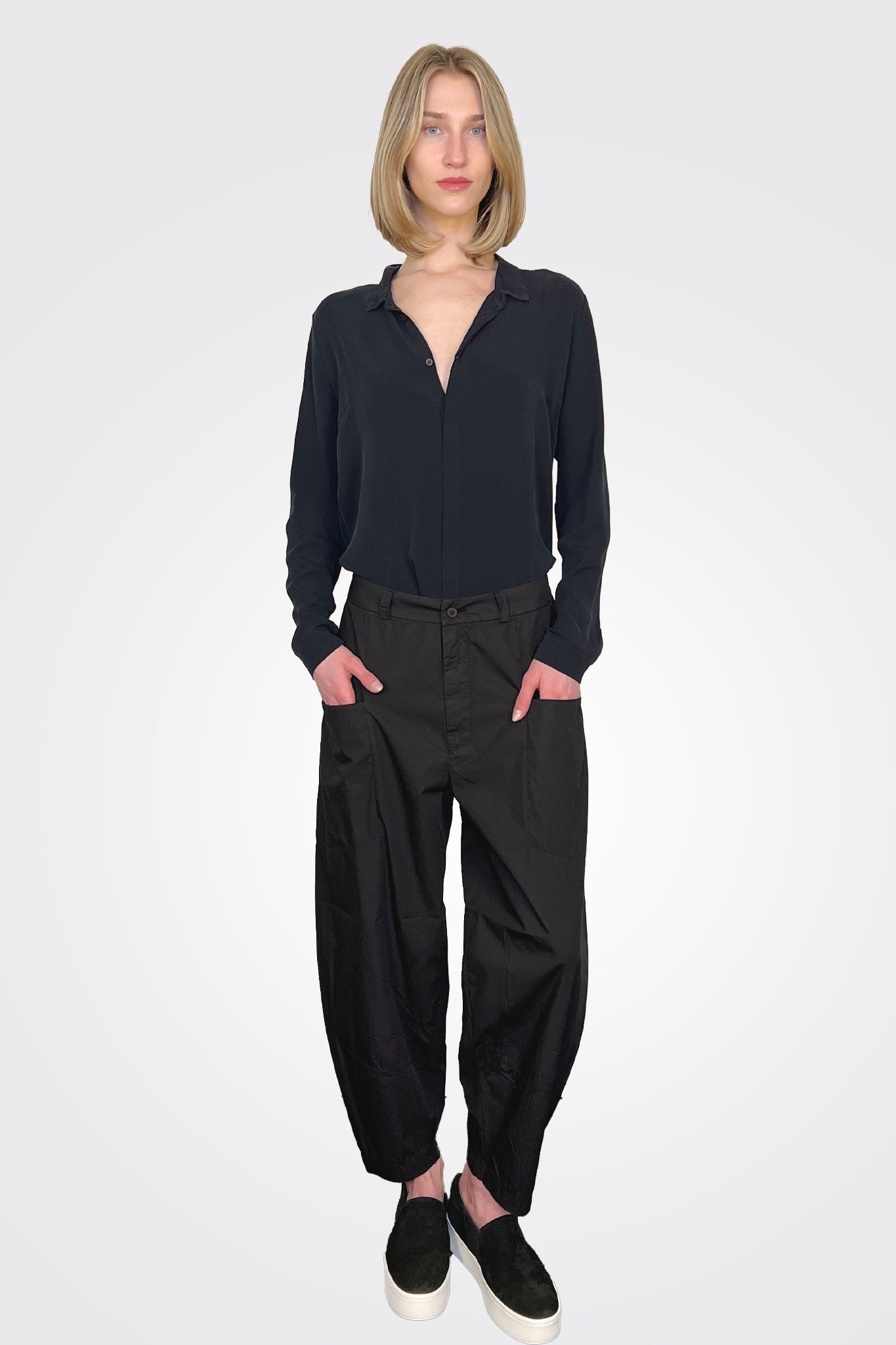 Baggy Leg Comfort Trousers - Black by Transit Par-Such | 25 South Boutiques