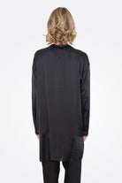 Silk Oversized Button Down - Black by Private 0204 — view 3