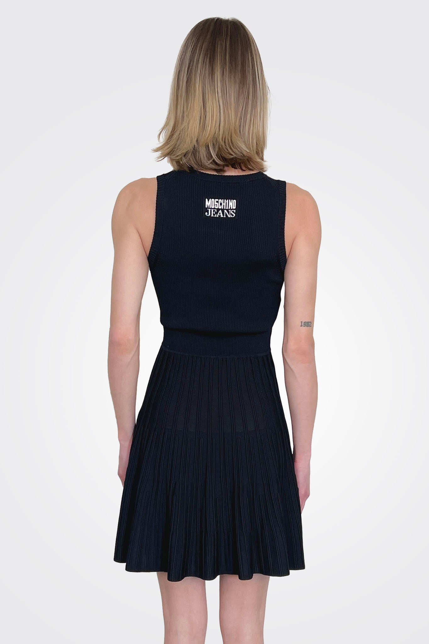 Skater Knit Dress - Black by Moschino — view 3