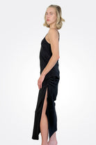 Yasmine Silk Bias Skirt with Drawstrings - Black by Elaine Kim — alternate view