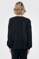 V Neck Tie Front Top - Black by Maven West — alternate view